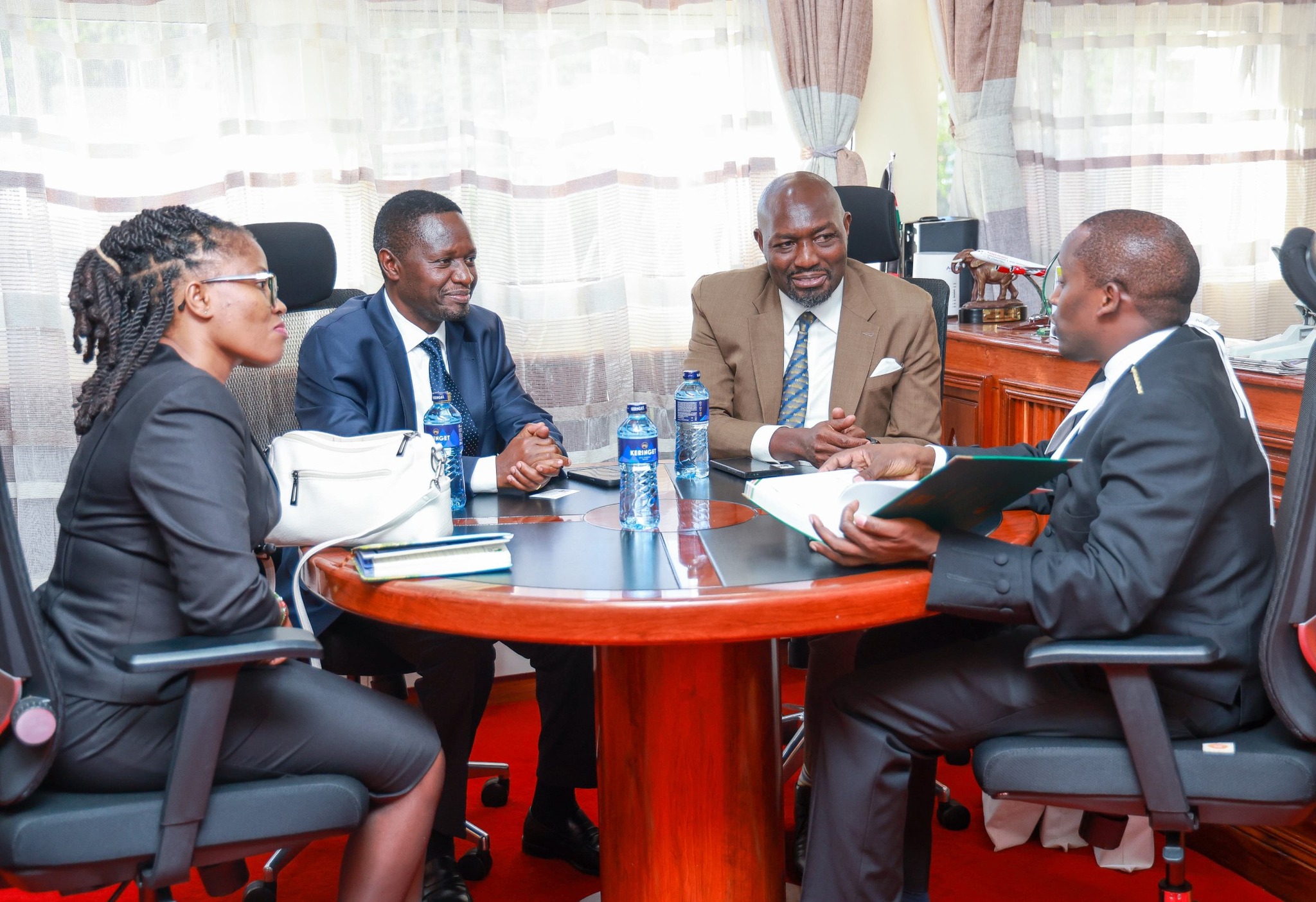 In pictures: The Clerk of the National Assembly, Samuel Njoroge today hosted the Director General of the Eastern and Southern African Management Institute (ESAMI), Dr. Peter Kiuluku, at Parliament Buildings.